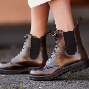 Blundstone LACE UP BOOTS - BORDEAUX Gold BRUSH Uk 6.5 US 9.5